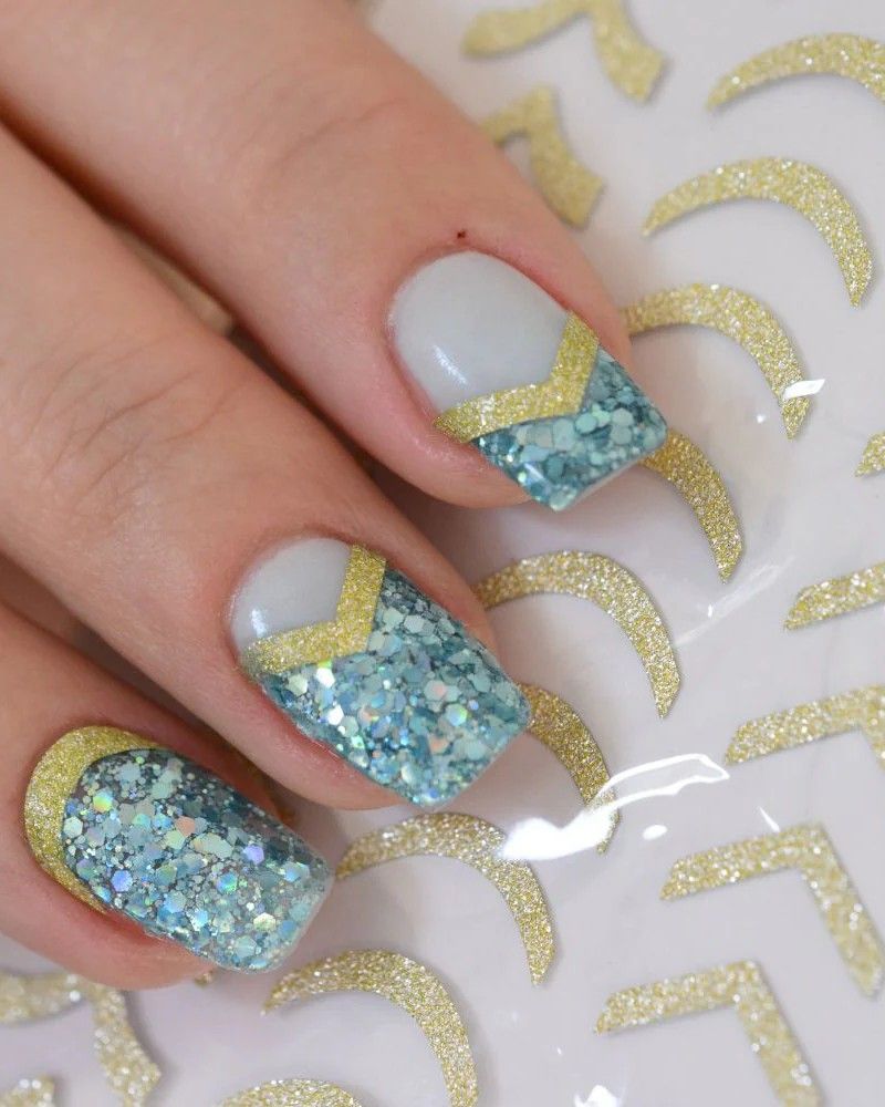 French Sticker - Gold Glitter