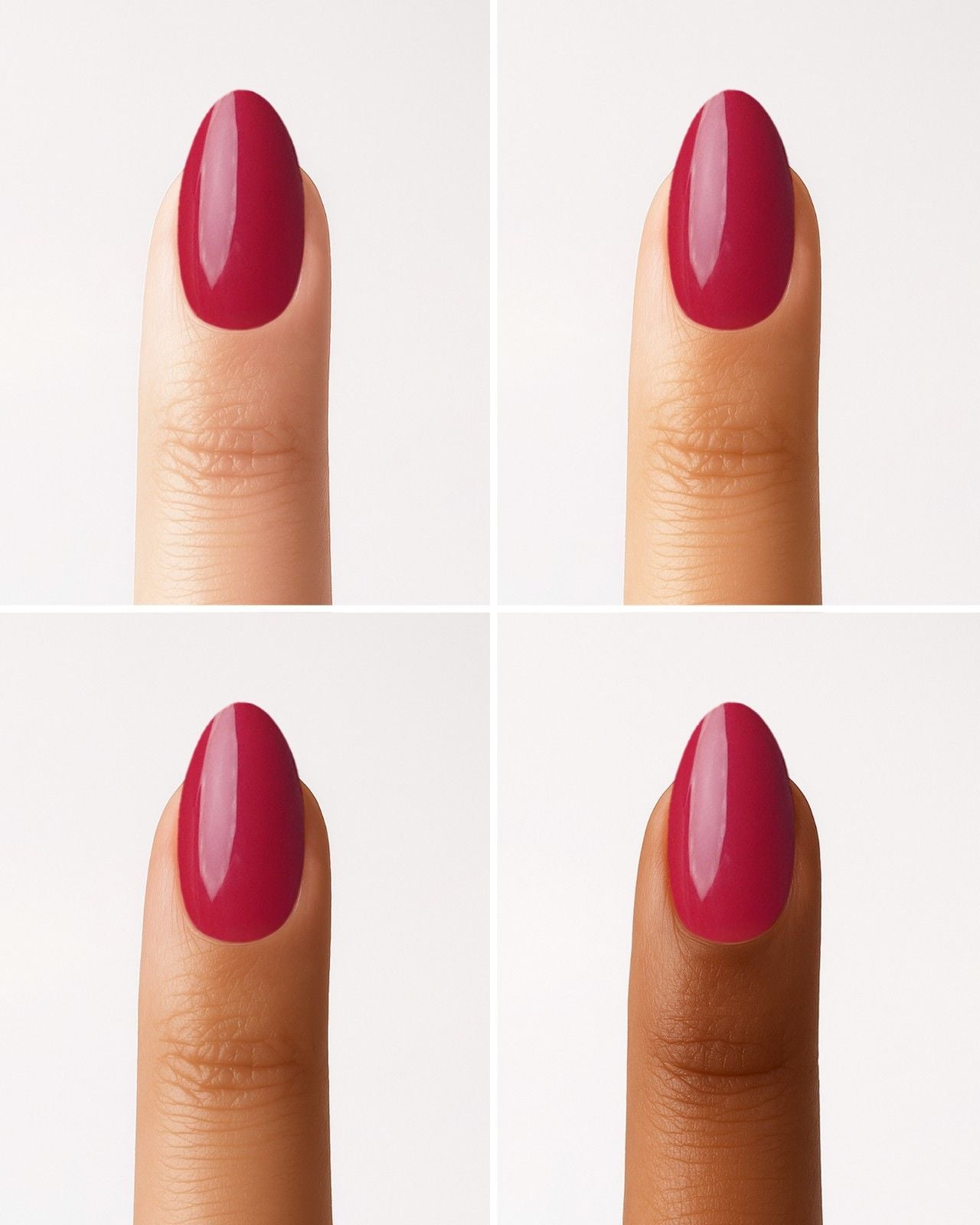 Raspberry Short Almond Soft Gel Press Ons