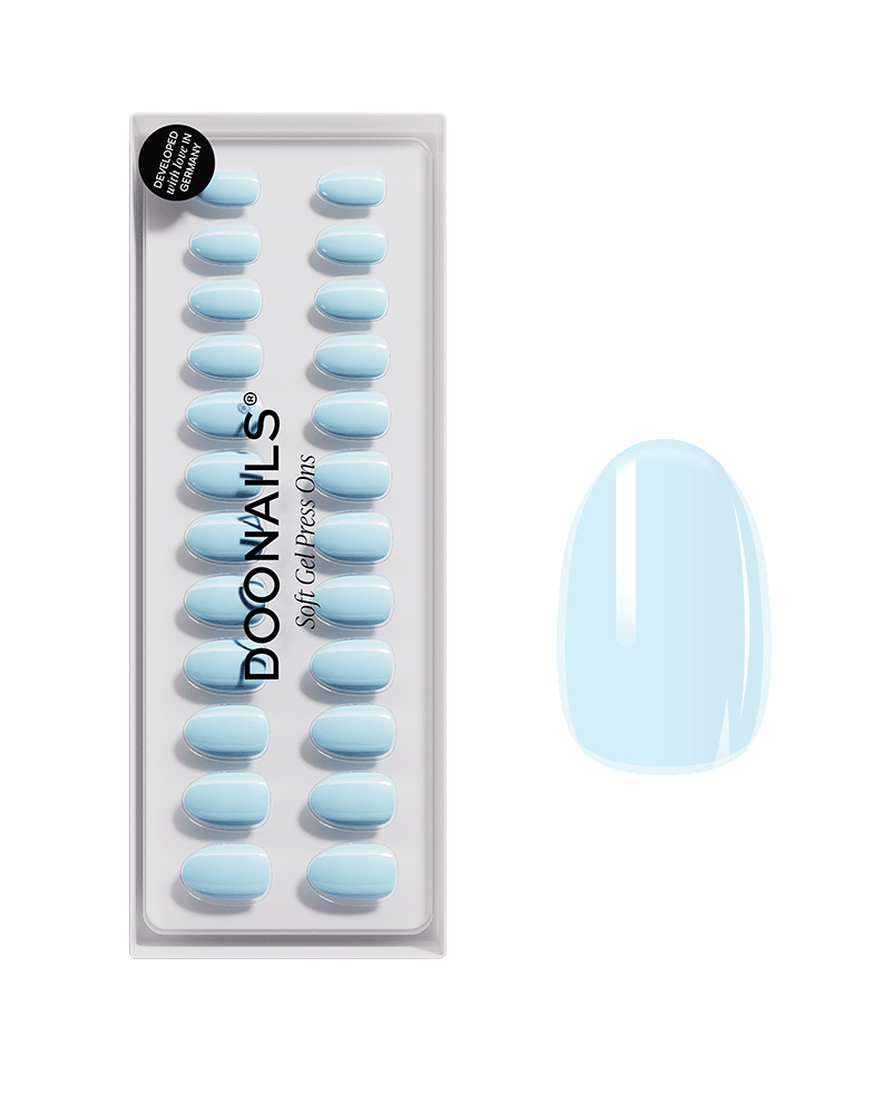 Baby Blue Short Round Soft Gel Press Ons