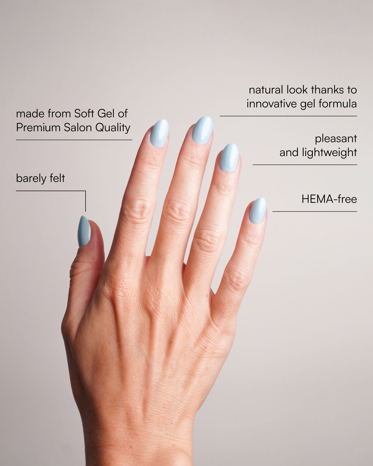 Baby Blue Short Round Soft Gel Press Ons