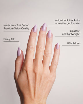 Lavender Mist Short Almond Soft Gel Press Ons
