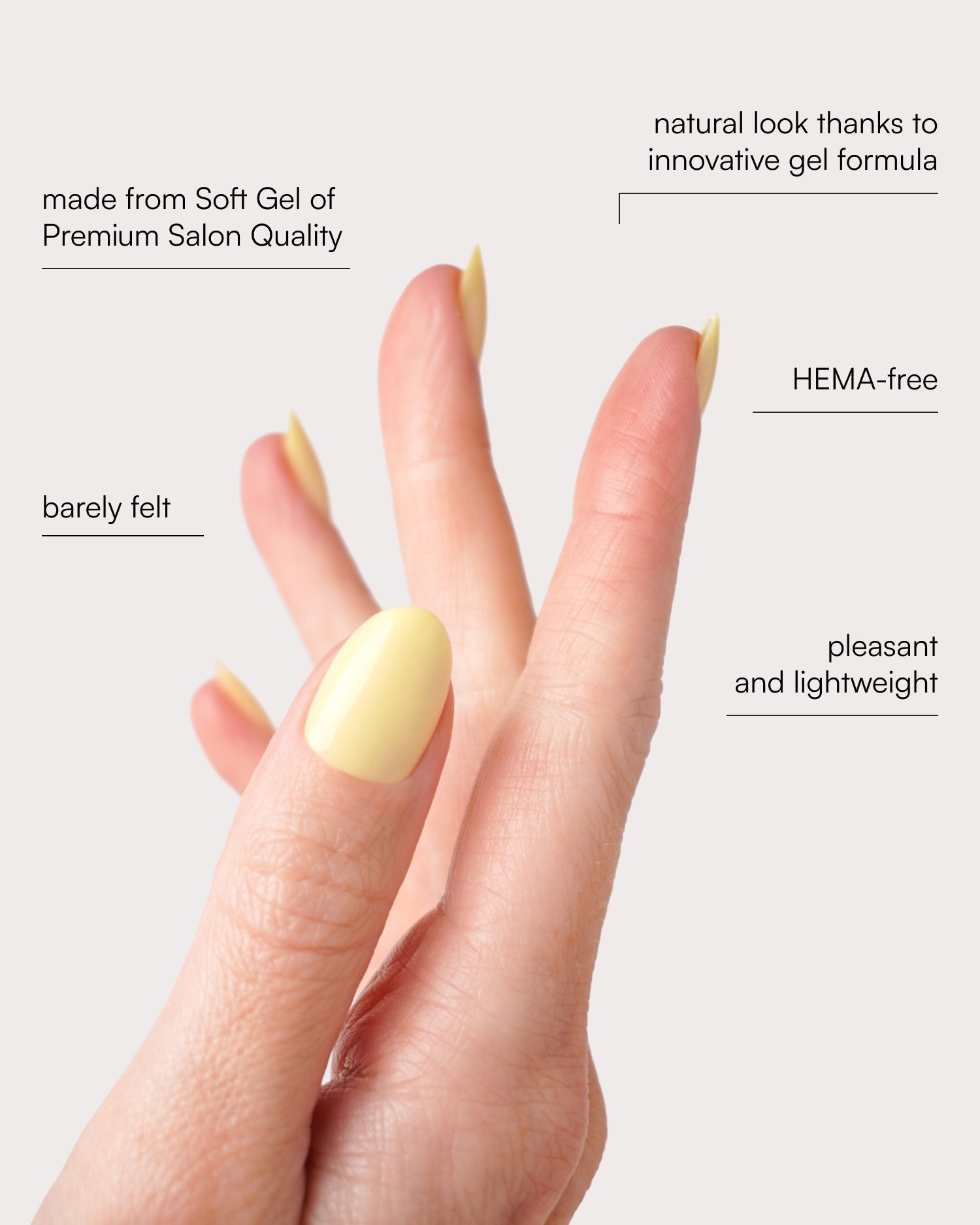 Lemon Sorbet Short Round Soft Gel Press Ons