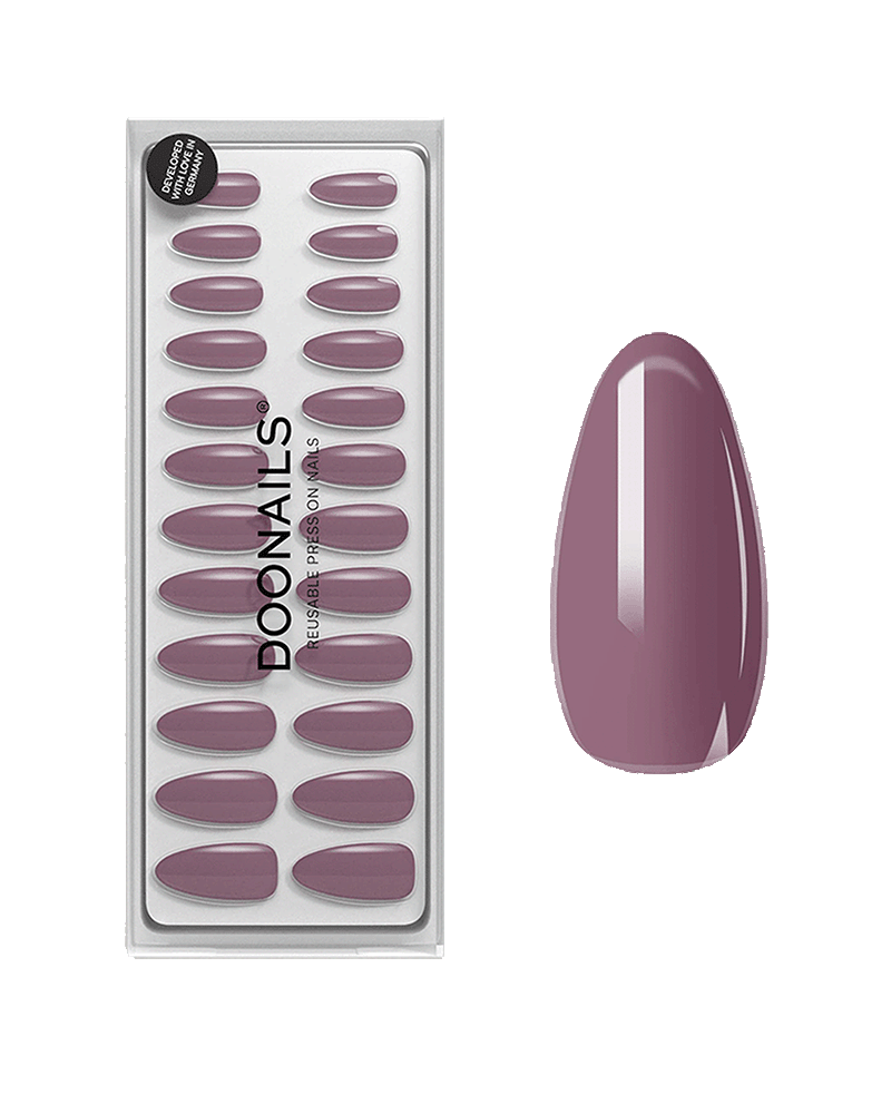 Silent Night Mauve Medium Almond Soft Gel Press Ons