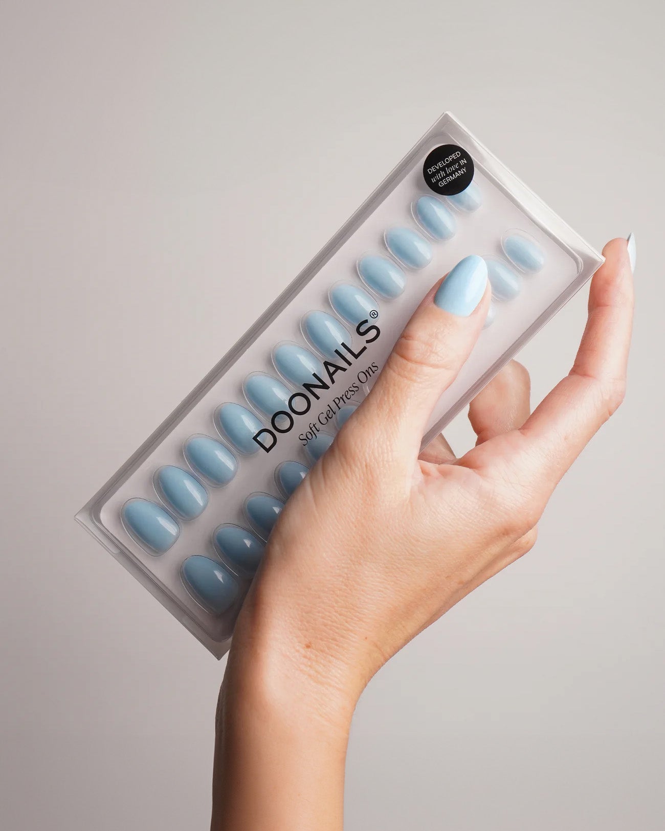 Baby Blue Short Round Soft Gel Press Ons - Doonails US