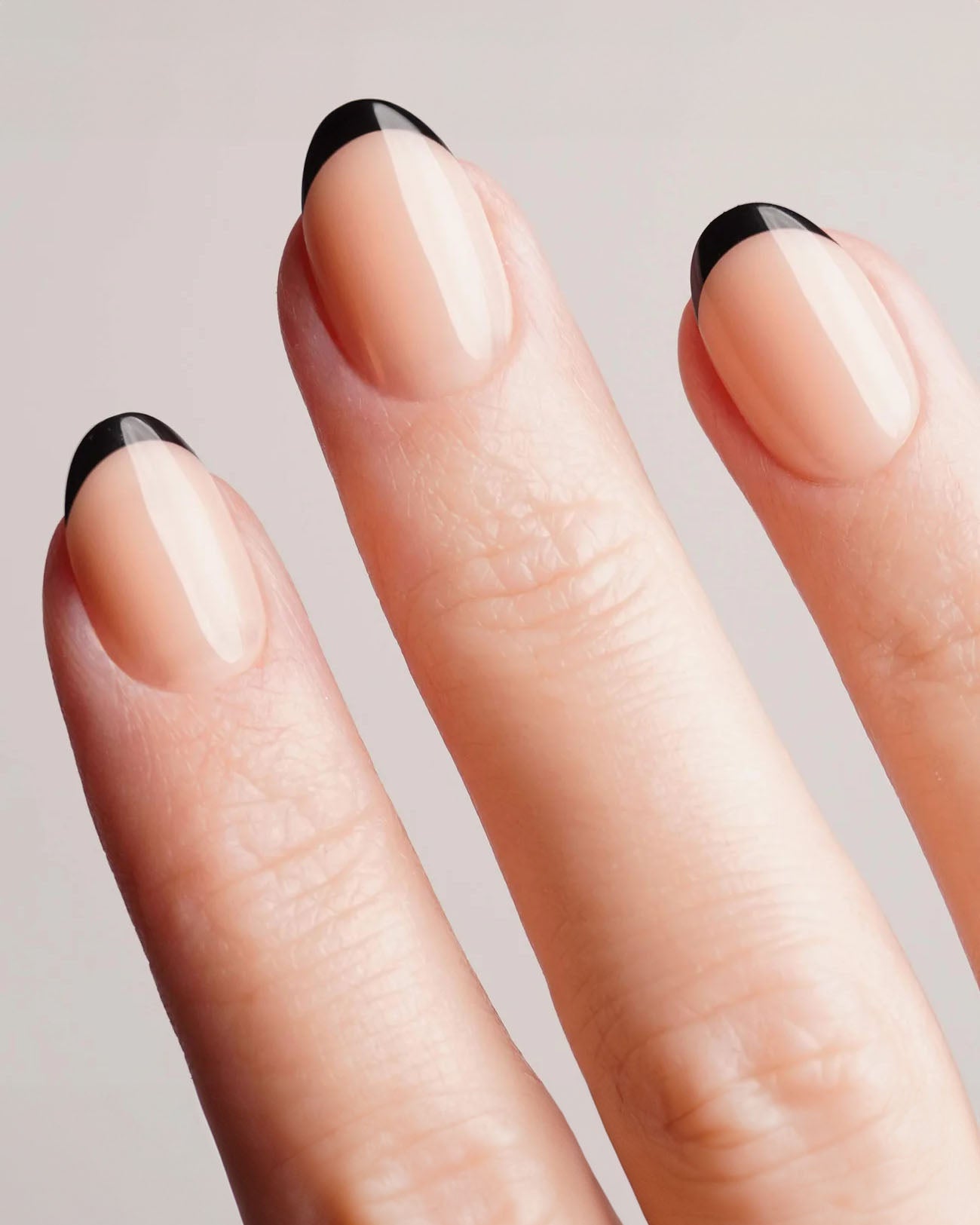 Black French Short Round Soft Gel Press Ons - Doonails US