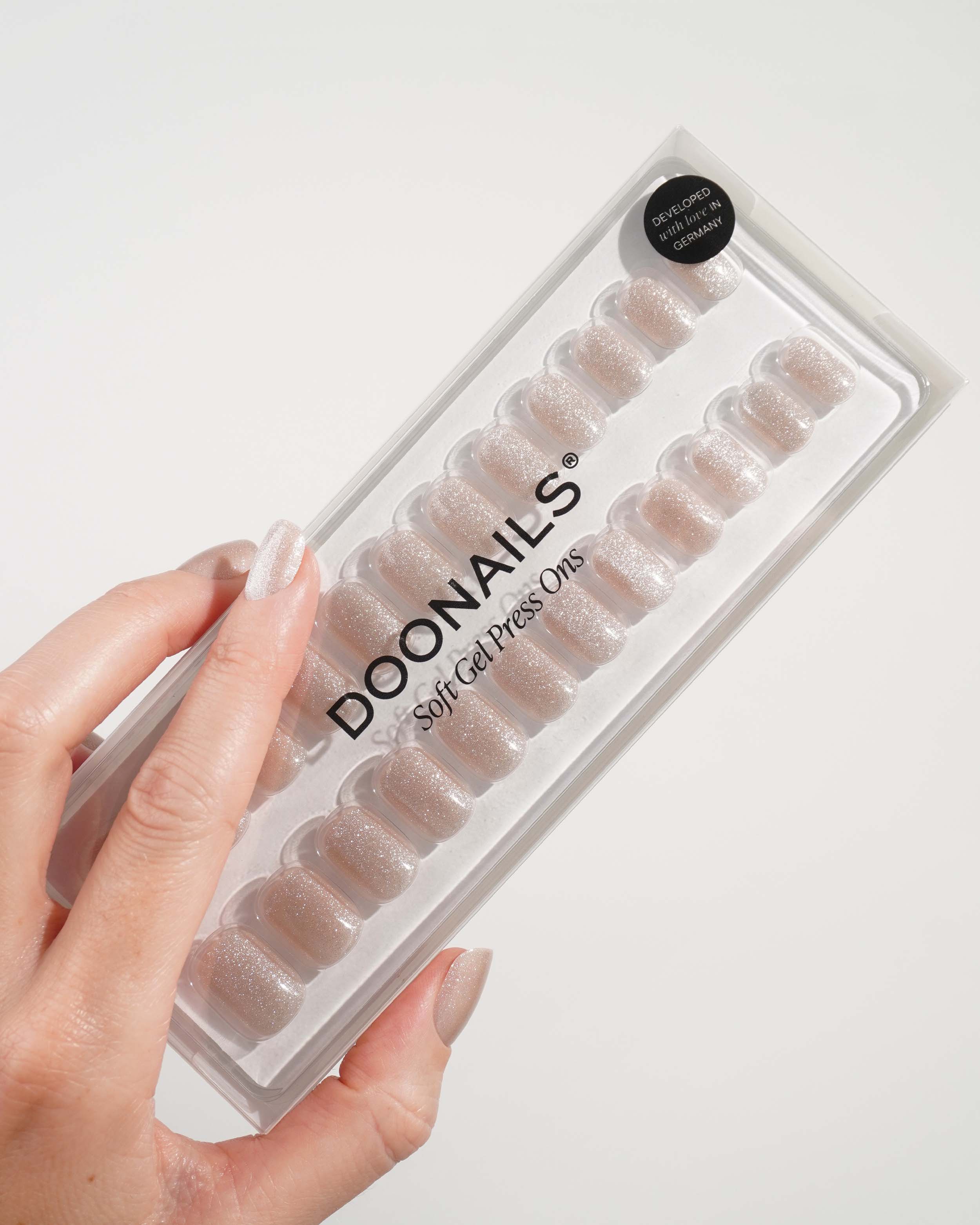 Champagne Cateye Extra Short Square Soft Gel Press Ons - Doonails US