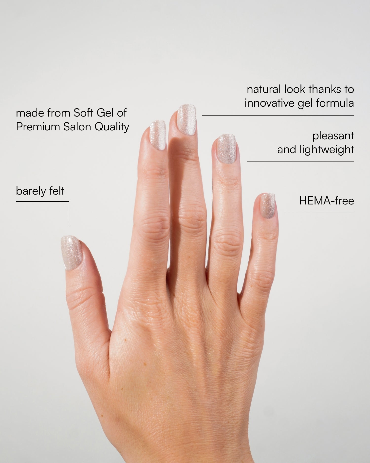 Champagne Cateye Extra Short Square Soft Gel Press Ons - Doonails US