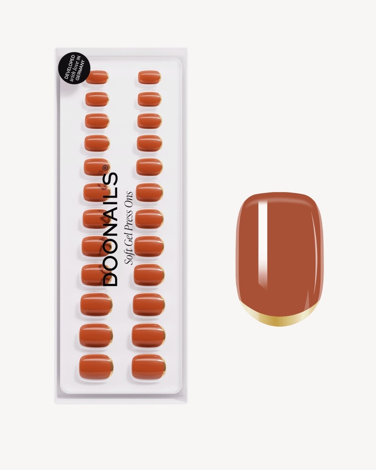 Cinnamon Extra Short Square Soft Gel Press Ons - Doonails US