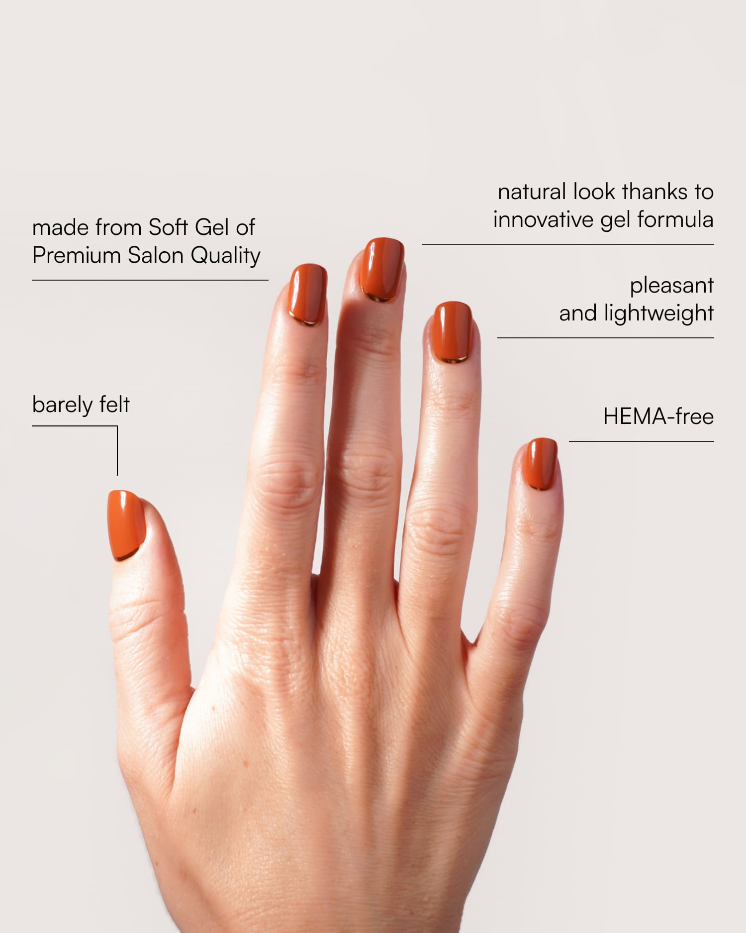 Cinnamon Extra Short Square Soft Gel Press Ons - Doonails US