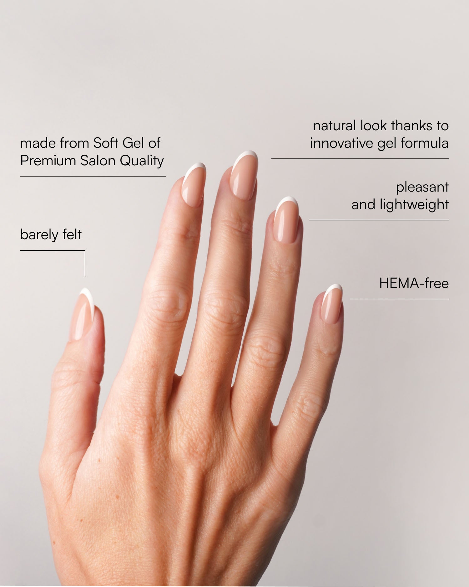 Classic French Medium Round Soft Gel Press Ons - Doonails US