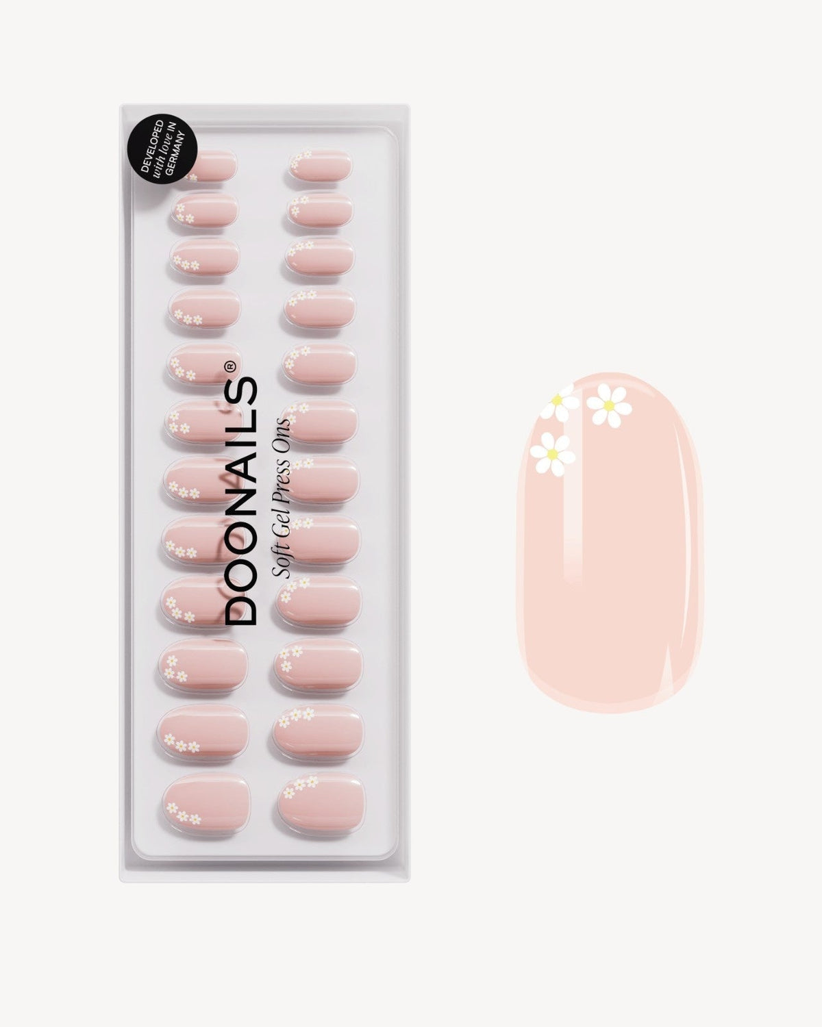 Flower Power Medium Round Soft Gel Press Ons - Doonails US