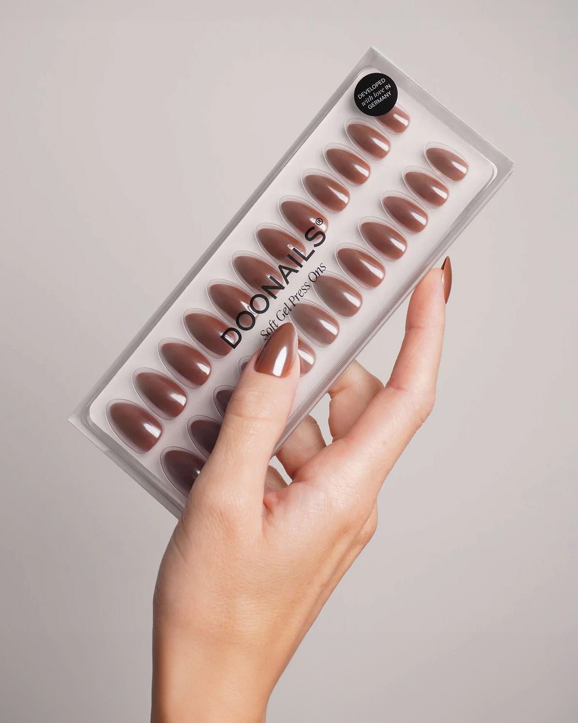 Glazed Chocolate Short Almond Soft Gel Press Ons - Doonails US