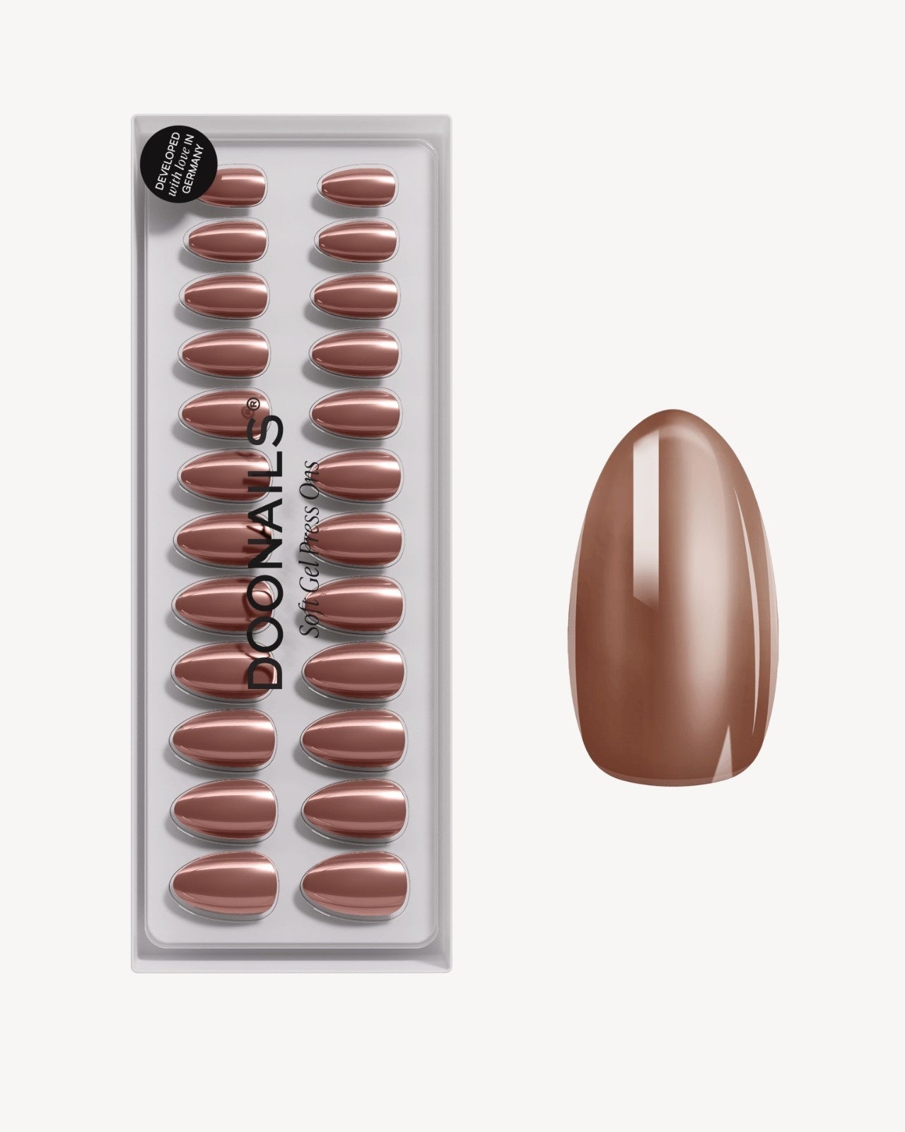 Glazed Chocolate Short Almond Soft Gel Press Ons - Doonails US