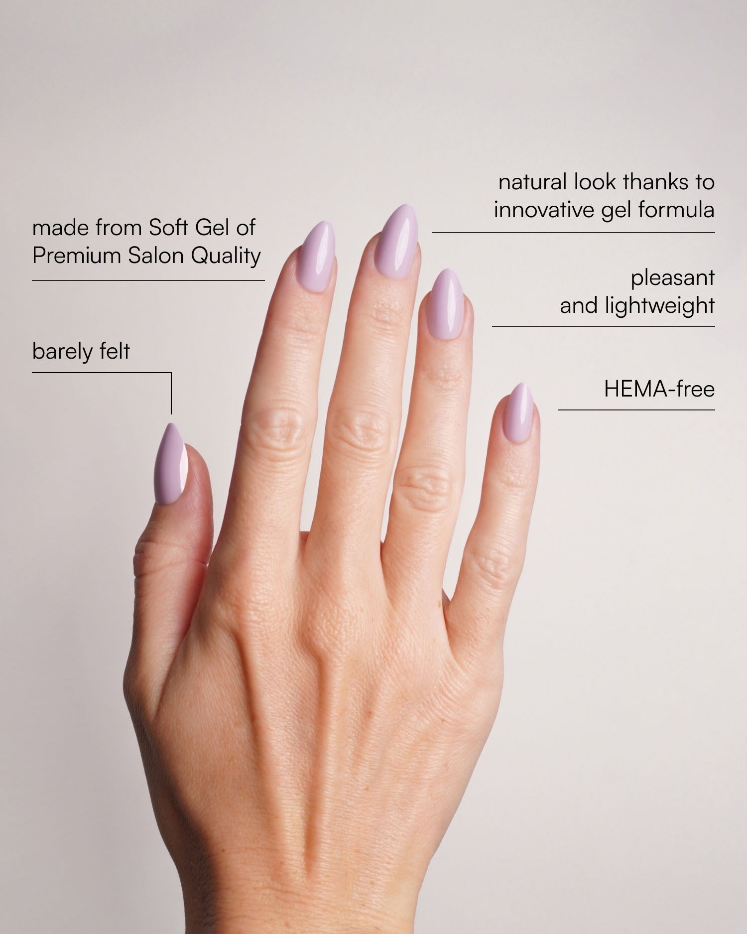 Lavender Mist Short Almond Soft Gel Press Ons - Doonails US