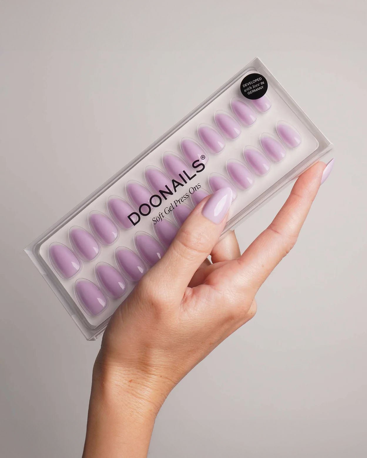 Lavender Mist Short Almond Soft Gel Press Ons - Doonails US