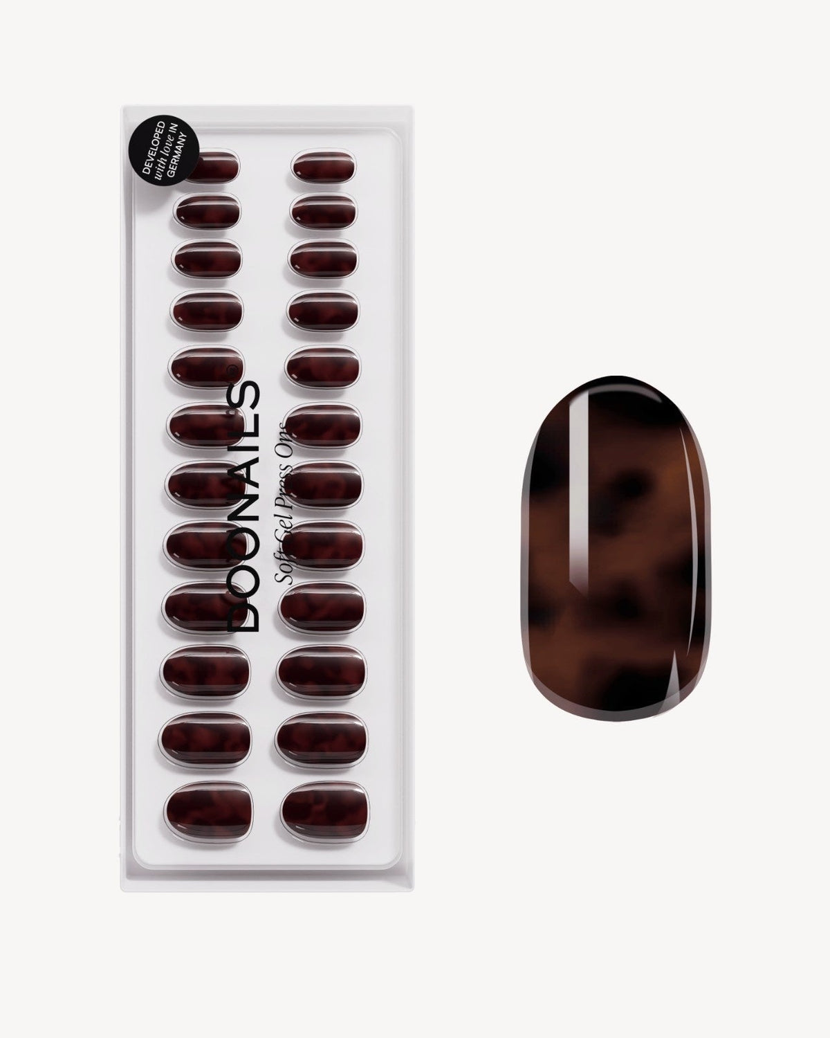 Mosaic Amber Medium Round Soft Gel Press Ons - Doonails US