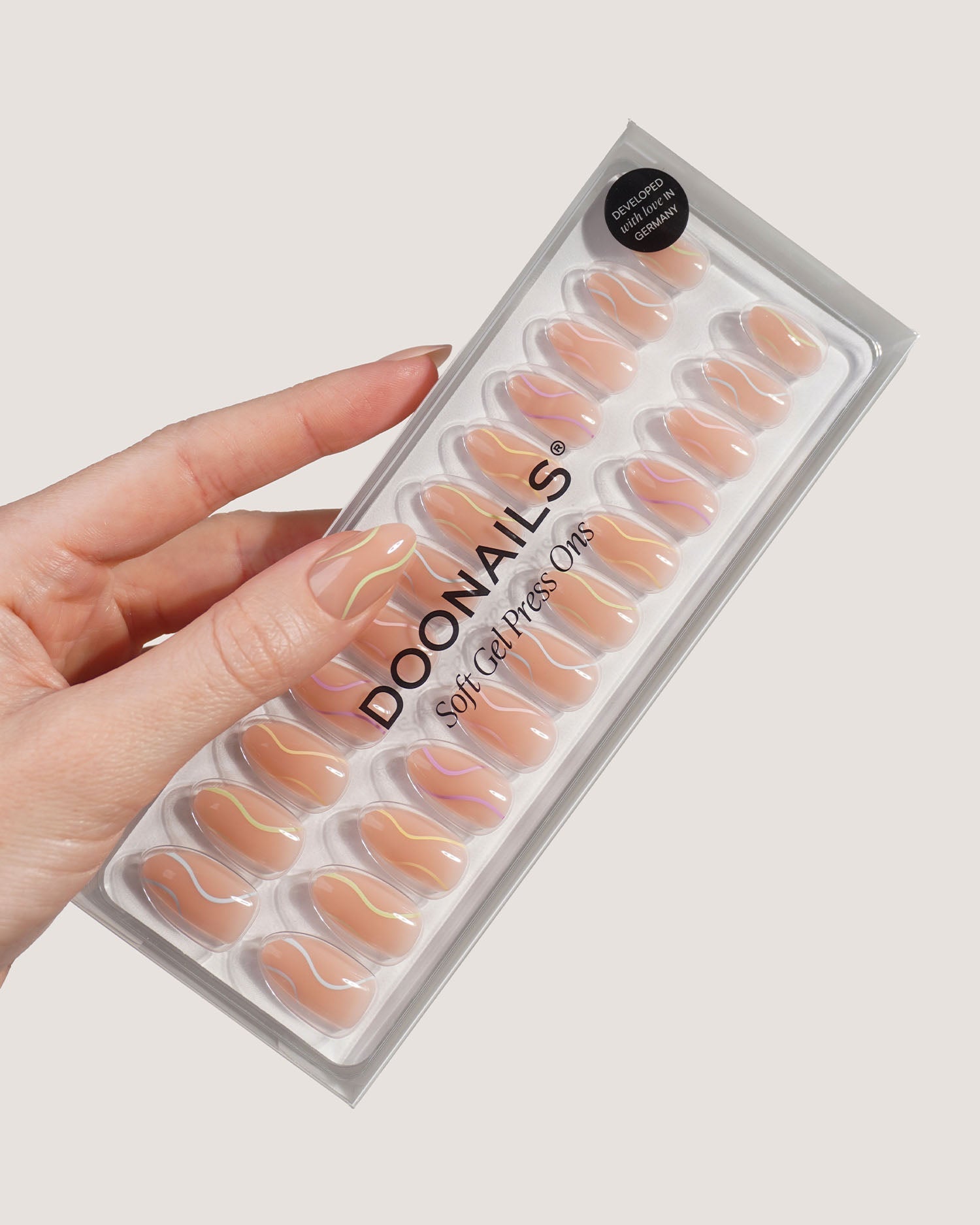 Pastel Swirl Short Almond Soft Gel Press Ons - Doonails US