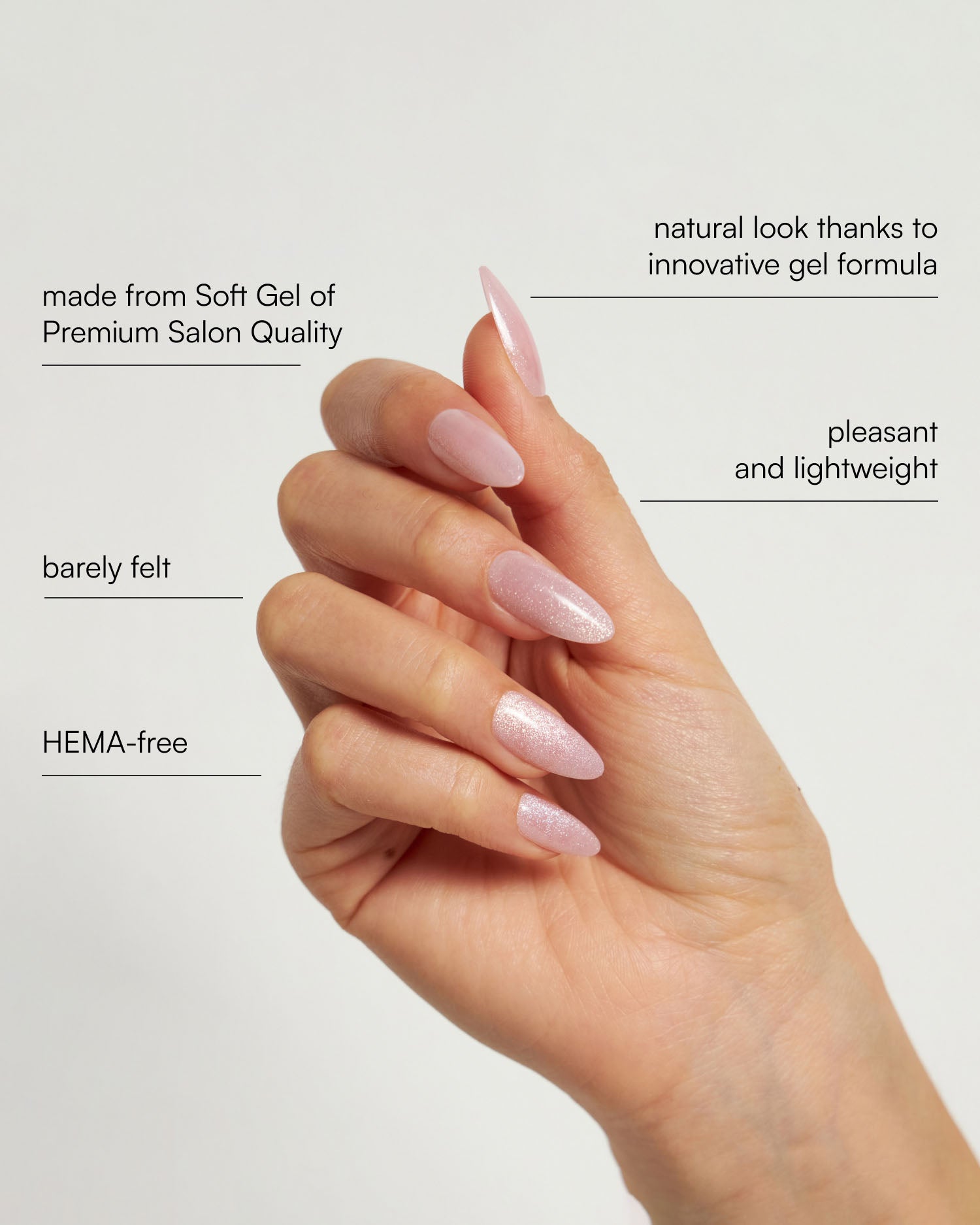 Rose Cateye Medium Almond Soft Gel Press Ons - Doonails US