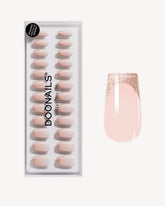 Rosegold Cateye French Short Coffin Soft Gel Press Ons - Doonails US