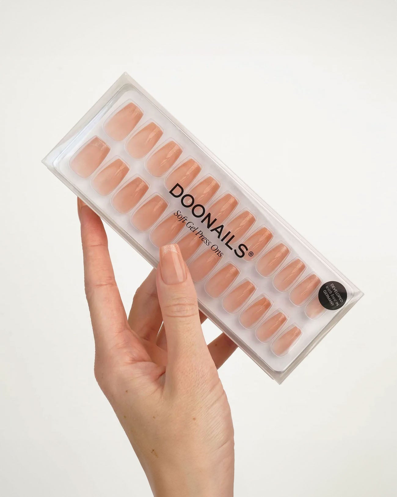 Rosegold Cateye French Short Coffin Soft Gel Press Ons - Doonails US