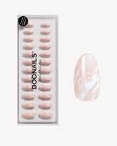 Nude Marble Short Almond Soft Gel Press Ons