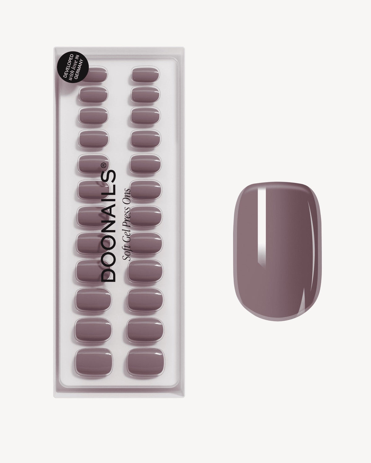 Silent Night Mauve Short Square Soft Gel Press Ons