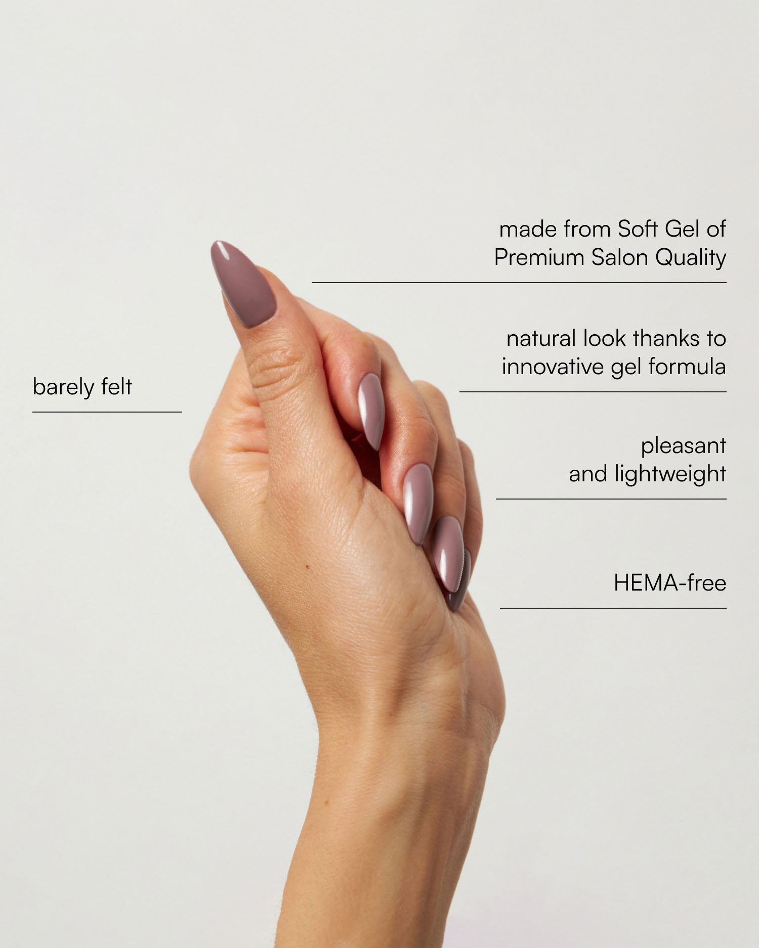 Silent Night Mauve Medium Almond Soft Gel Press Ons - Doonails US